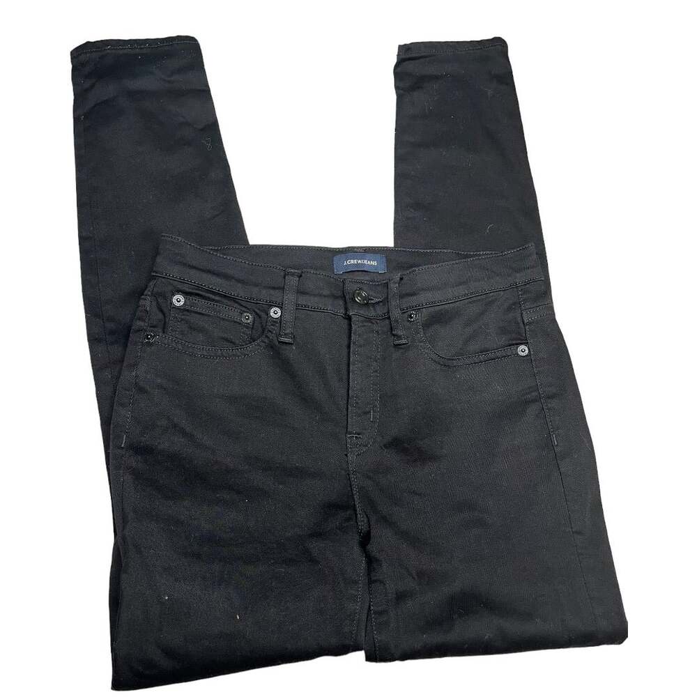 J.Crew 8” toothpick skinny stretch black denim jeans 27 nwot